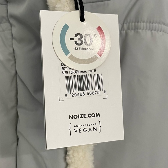 NWT Noize Vegan Aberdeen Mid-Length Puffer Winter Jacket in Sky Blue - Picture 8 of 16